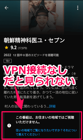 VPN接続なし　見られない